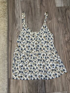 American Eagle Outfitters Soft & Sexy Floral Tank with Button Detail